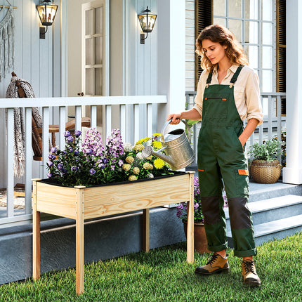 DREAMADE Raised Garden Bed, 47" x 22.5" x 30" Elevated Planter Box w/Legs & Drainage Hole