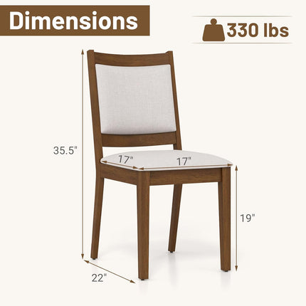 Dreamade Upholstered Dining Chairs Set of 2/4, Modern Farmhouse Kitchen Chairs w/Padded Backrest & Cushioned Seat, Rubber Wood Frame