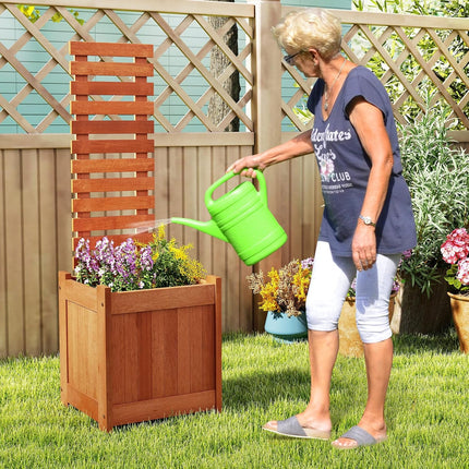 Dreamade Outdoor Wooden Raised Garden Bed with Trellis