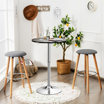 Dreamade Round Pub Table Height Adjustable, 360 Degree Swivel Cocktail Pub Table, Office Bar Table