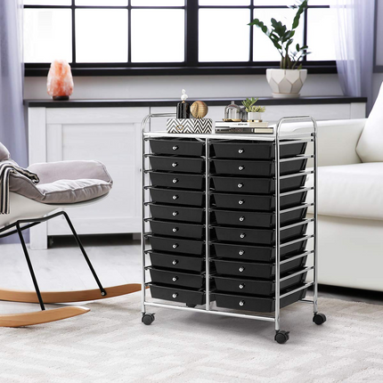 Dreamade Storage Drawer Carts, 20-Drawer Organizer, Utility Cart on Wheels