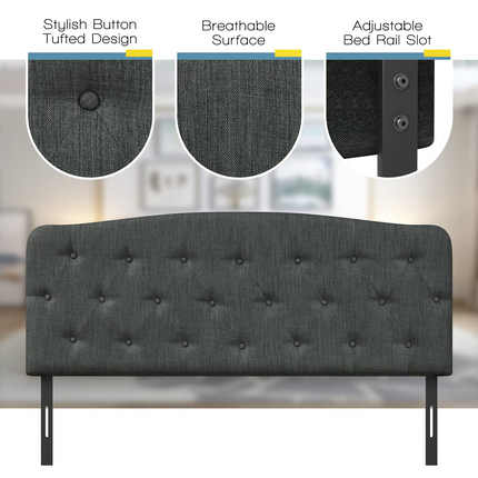 Dreamade Upholstered Headboard, Button Tufted Headboard