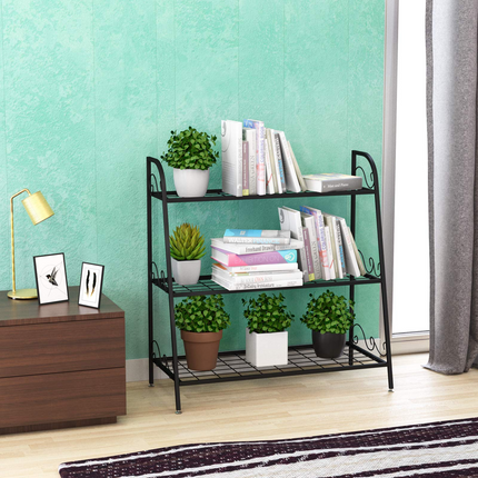 Dreamade 3 Tier Metal Plant Stand, Indoor Outdoor Plant Shelf