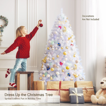 Dreamade Artificial Christmas Tree, Hinged Unlit Full Xmas Pine Tree, Quick Set-Up, for Indoor Home Office Holiday Decoration - DreamadeUS