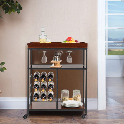 Dreamade 3-Tier Kitchen Island Cart Rolling Trolley