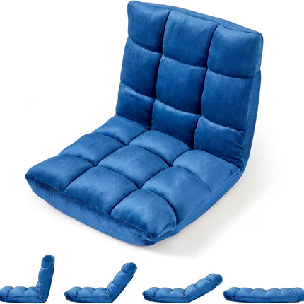 Dreamade Folding Floor Chair with Back Support & 14 Adjustable Position