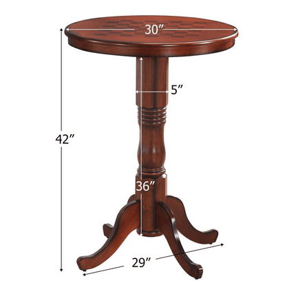 Table 42" Wooden Round Pub Pedestal Side Table - Dreamadeus