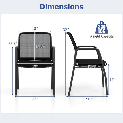 Dreamade Office Guest Chair, Waiting Room Chairs with Mesh Back
