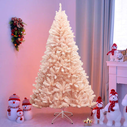 Artificial Pink Christmas Tree, 6ft/7ft Premium Unlit Hinged Spruce Full Tree - DreamadeUS