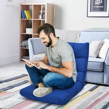Adjustable Floor Gaming Sofa Chair 14-Position Cushioned Folding - Dreamadeus