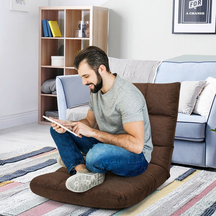 Adjustable Floor Gaming Sofa Chair 14-Position Cushioned Folding - Dreamadeus