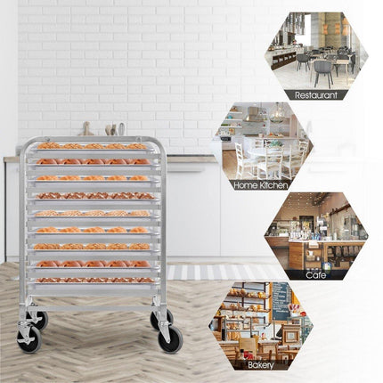 10 Tier Aluminum Bakery Rack Home Commercial Kitchen Bun Pan - Dreamadeus
