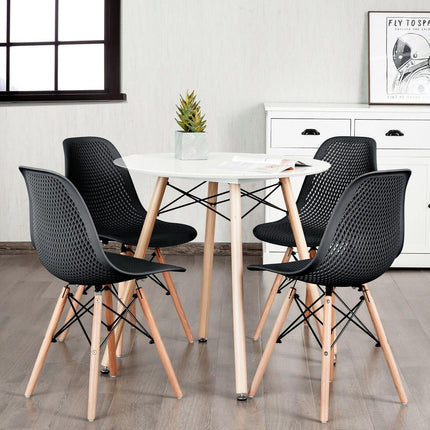 Dreamade Set of 2 or 4 Modern Dining Chairs, Shell PP Lounge Side Chairs w/ Mesh Design - Dreamadeus