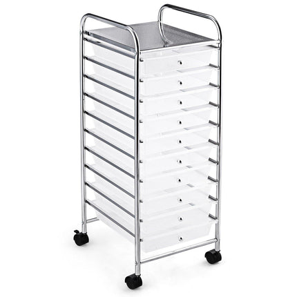10 Drawer Rolling Storage Cart Scrapbook Paper Office School Organizer - Dreamadeus