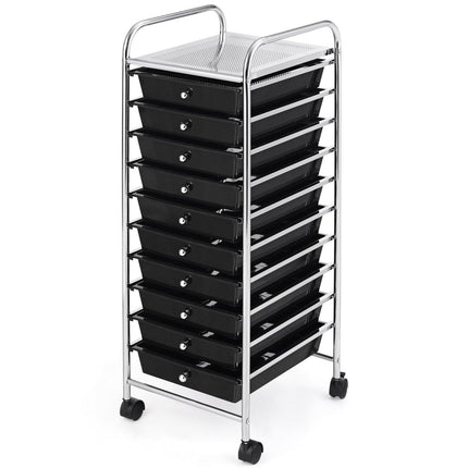 10 Drawer Rolling Storage Cart Scrapbook Paper Office School Organizer - Dreamadeus