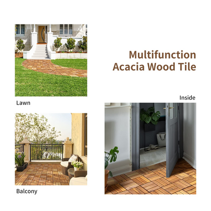 27 PCS Interlocking Patio Deck Tiles - Dreamade