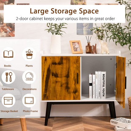 Dreamade Floor Storage Cabinet Buffets Sideboard Vintage Accent Cabinet
