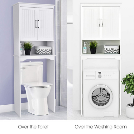 Dreamade Over The Toilet Bathroom Space Saver Free Standing Toilet Rack with Adjustable Inner Shelf