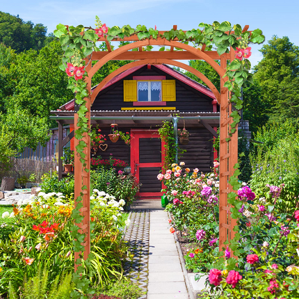 Dreamade 85in Wood Arbor Wedding Arch Garden Trellis Pergola Arbor
