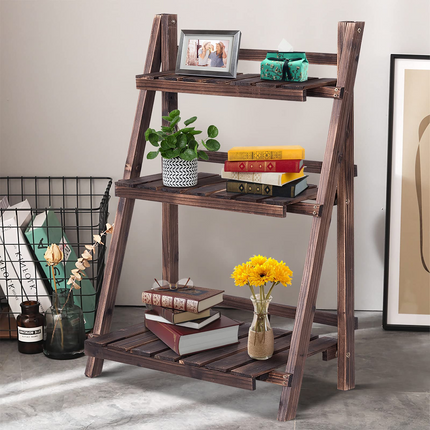 Dreamade 3 Tier Folding Wooden Plant Stand