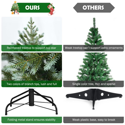 Dreamade Artificial Christmas Tree, Metal Stand, Wintry Indoor Decoration for Holiday Festival - DreamadeUS