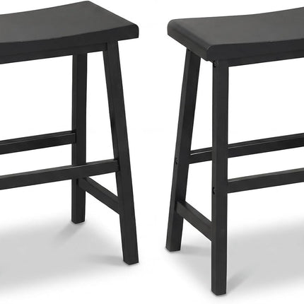 Dreamade 24 Inch Counter Height Saddle Bar Stools with Footrest (2/4)
