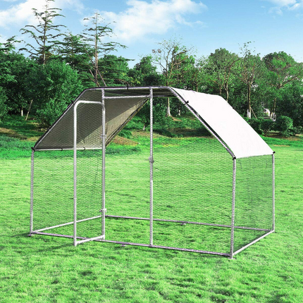Dreamade Large Metal Chicken Coop Walk-in Chicken Coops Hen Run House Shade Cage