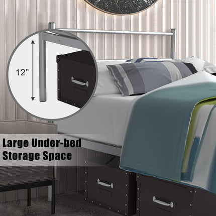 Dreamade Twin Size Platform Bed with Headboard and Footboard
