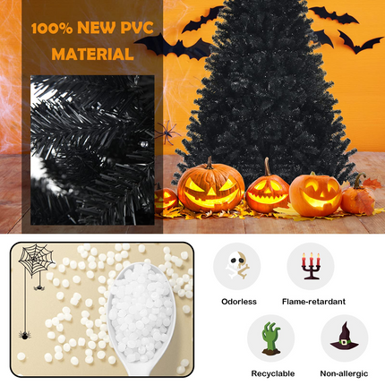 Dreamade Halloween Tree, Hinged Artificial Christmas Tree Metal Stand, Perfect Halloween Decoration for Holiday Festival Parties - DreamadeUS