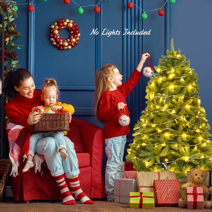 7.5ft Unlit Artificial Christmas Tree, Premium Hinged Fir Tree - DreamadeUS