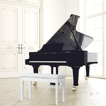 Dreamade Piano Bench W/Padded Cushion and Music Storage, Comfortable Double Duet Seat