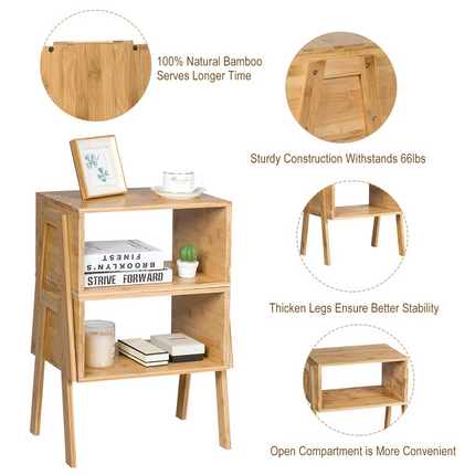 Dreamade Bedroom Stackable End Table (Natural)