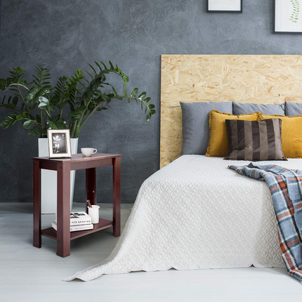 Dreamade Chairside Table Nightstand W/Shelf Telephone Table Coffee Bedside Sofa Table