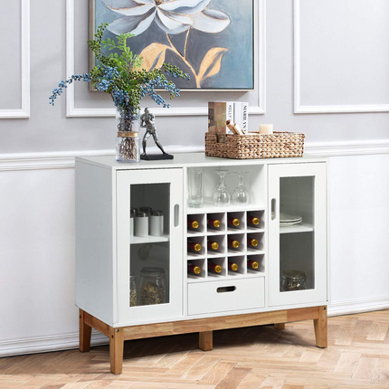 Dreamade Buffet Sideboard, Wood Kitchen Server, Storage Cupboard