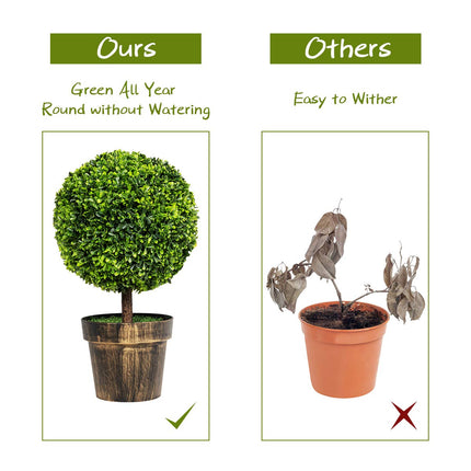 22" Artificial Ball Shaped Tree, Boxwood Tabletop Plant - DreamadeUS