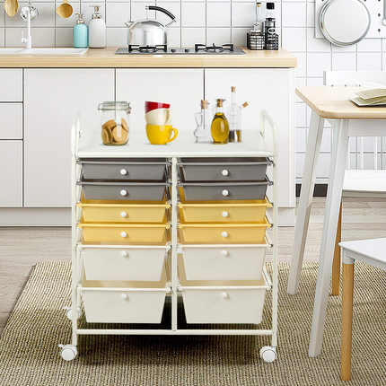 Dreamade 12 Drawer Rolling Storage Cart
