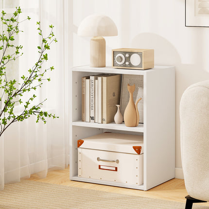 DREAMADE 2 Cube Storage Organizer, Open Storage Display Cabinet with Modular Cubby Design & Adjustable Shelf