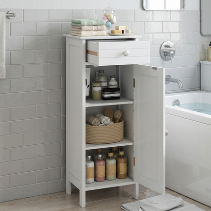 DREAMADE Bathroom Storage Cabinet, Slim Narrow Organizer with Drawer, Black
