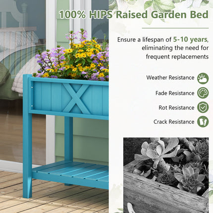 DREAMADE Raised Garden Bed with Legs, 47" x 18" x 29" Planter Box, Blue
