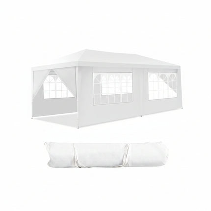 DREAMADE 10' x 20' Canopy Tent, Outdoor Gazebo with 6 Sidewalls, White