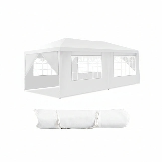 DREAMADE 10' x 20' Canopy Tent, Outdoor Gazebo with 6 Sidewalls, White