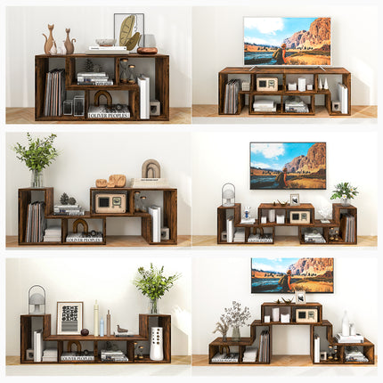 DREAMADE 3 Piece TV Stand, Modular TV Console with Bookshelves, Free Combination w/Storage Cubes for 50 to 65 Inch TV