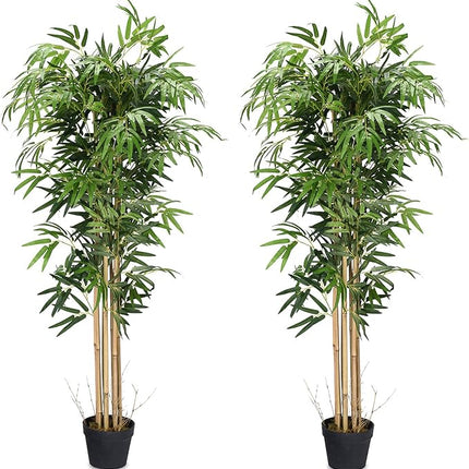 Fake Bamboo Tree Artificial Greenery Plants in Nursery Pot Decorative Trees for Home