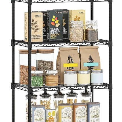 Dreamade Storage Shelves Adjustable Wire Shelf Rack w/4 Removable Hooks