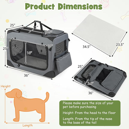Dreamade Folding Soft Dog Crate with 5-Sided Mesh