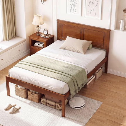 Dreamade Wood Queen/Full/Twin Size Bed Frame with Wooden Slat Support