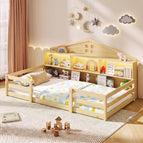 Natural / Twin with LED Light+Bookcase
