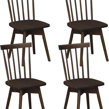 Dreamade Windsor Mid Century Rubber Wood Kitchen Chairs with Swivel Seat & Spindle Back (2/4)