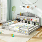 Grey / Full with LED Light+Bookcase