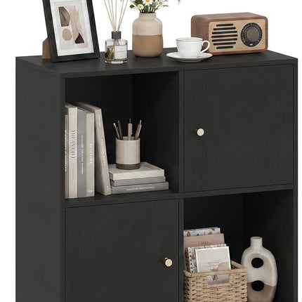 Dreamade 4 Cube Bookcase | 2-Tier Freestanding Book Shelf with Open Compartments